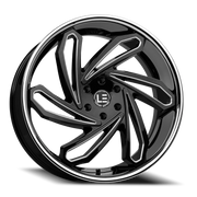 Luxxx LE 10 22x9 +27 6x139.7mm 93.1mm Gloss Black Stainless Steel Lip-Milled