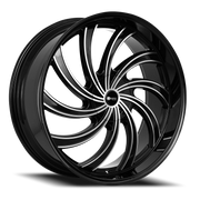 Eclipse 104 24x9.5 +25 6x135mm 87.1mm Gloss Black Machined Spoke Accents