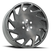 Luxxx LE 11 24x9.5 +30 6x139.7mm 93.1mm Brushed Silver Titanium Black Clear Coat
