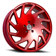 Luxxx LE 11 20x8.5 +30 5x114.3mm 73.1mm Brushed Silver Rojo Red Clear Coat