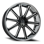 Luxxx LE 13 22x9 +30 6x139.7mm 78.1mm Gloss Black Milled-Stainless Steel Lip