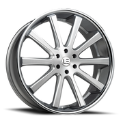 Luxxx LE 13 22x9 +15 5x120mm 73.1mm Brushed Silver Stainless Steel Lip