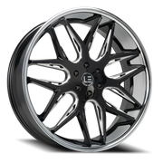 Luxxx LE 14 24x9.5 +30 6x139.7mm 78.1mm Gloss Black Milled-Stainless Steel Lip