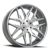 Luxxx LE 14 22x9 +15 5x115mm 73.1mm Brushed Silver Stainless Steel Lip-Milled