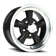 Vision 141 15x7 +6 5x114.3mm 83mm Gloss Black Machined Lip