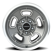 Vision 148 15x8 +0 5x114.3mm 83mm Satin Grey Machined Face-Machined Lip