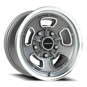 Vision 148 15x8 -19 5x127mm 83mm Satin Grey Machined Face-Machined Lip