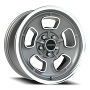 Vision 148 17x8 +19 5x114.3mm 83mm Satin Grey Machined Face-Machined Lip