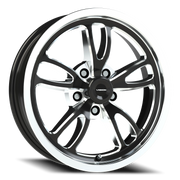 Vision 149 17x4.5 -24 5x114.3mm 83.1mm Gloss Black Milled-Polished Lip