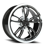 Vision 149 17x8 +25 5x114.3mm 83.1mm Gloss Black Milled-Polished Lip