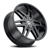 Luxxx Alloys 18 22x9.5 +15 5x115mm 78.1mm Gloss Black Machined Face