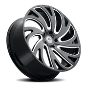 Luxxx Alloys 23 22x9.5 +30 6x139.7mm 93.1mm Gloss Black Milled