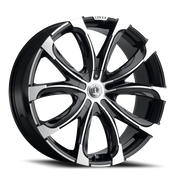 Luxxx Alloys 24 22x9.5 +18 5x115mm 78.1mm Gloss Black Machined Face