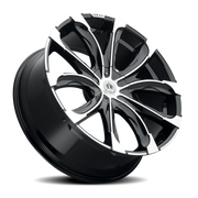 Luxxx Alloys 24 22x9.5 +18 5x115mm 78.1mm Gloss Black Machined Face