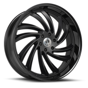 Luxxx Alloys 26 22x9 +15 5x120mm 73.1mm Matte Black Gloss Black Lip