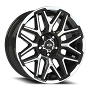 Vision 305 20x9 +12 5x139.7mm 108mm Gloss Black Machined Face-Machined Lip