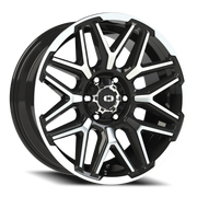 Vision 305 20x9 -12 6x139.7mm 106.2mm Gloss Black Machined Face-Machined Lip