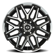 Vision 305 20x9 -12 6x139.7mm 106.2mm Gloss Black Machined Face-Machined Lip