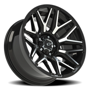 Vision 305 20x10 -25 5x139.7mm 108mm Gloss Black Machined Face