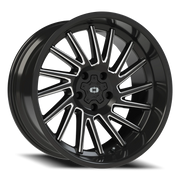 Vision 306 20x10 -25 5x127mm 78.1mm Gloss Black Milled Spokes