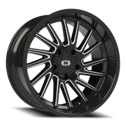 Vision 306 20x10 -25 5x139.7mm 108mm Gloss Black Milled Spokes