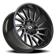 Vision 306 20x10 -25 5x139.7mm 108mm Gloss Black Milled Spokes