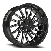 Vision 306 22x10 -19 5x139.7mm 108mm Gloss Black Milled Spokes