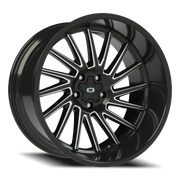 Vision 306 22x12 -51 5x127mm 78.1mm Gloss Black Milled Spokes