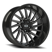 Vision 306 22x12 -51 5x139.7mm 108mm Gloss Black Milled Spokes