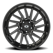 Vision 306 22x12 -51 5x139.7mm 108mm Gloss Black Milled Spokes