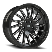Vision 306 20x9 -12 5x127mm 78.1mm Gloss Black Milled Spokes