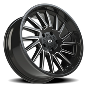 Vision 306 20x9 -12 5x127mm 78.1mm Gloss Black Milled Spokes