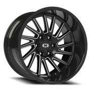 Vision 306 20x12 -51 6x139.7mm 106.2mm Gloss Black Milled Spokes