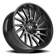 Vision 306 22x10 -19 6x135mm 87.1mm Gloss Black Milled Spokes