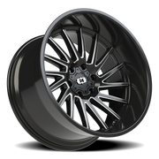 Vision 306 22x12 -51 6x139.7mm 106.2mm Gloss Black Milled Spokes