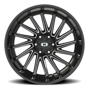 Vision 306 22x12 -51 6x139.7mm 106.2mm Gloss Black Milled Spokes