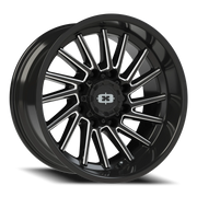Vision 306 20x10 -25 8x165.1mm 125.2mm Gloss Black Milled Spokes