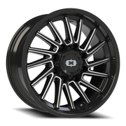 Vision 306 20x9 -12 8x165.1mm 125.2mm Gloss Black Milled Spokes
