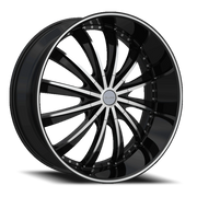 Elure 31 22x9 +13 5x115mm 74.1mm Black Machined Face-Pinstripe