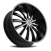 Elure 31 22x8 +38 5x114.3mm 74.1mm Black Machined Face-Pinstripe