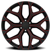 Eclipse Replica 348 22x9.5 +30 6x139.7mm 78.1mm Black Red Milled