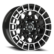 Vision 349 15x7 +15 5x114.3mm 76.1mm Gloss Black Machined Lip