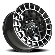 Vision 349 15x7 +15 5x114.3mm 76.1mm Gloss Black Machined Lip