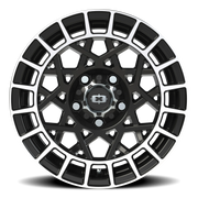 Vision 349 15x7 +15 5x114.3mm 76.1mm Gloss Black Machined Lip