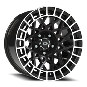 Vision 349 17x8.5 -24 5x114.3mm 76.1mm Gloss Black Machined Lip