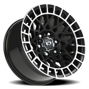 Vision 349 17x8.5 -12 6x139.7mm 106.2mm Gloss Black Machined Lip