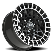 Vision 349 17x8.5 +12 6x139.7mm 106.2mm Gloss Black Machined Lip