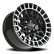 Vision 349 17x8.5 +12 6x114.3mm 76.1mm Gloss Black Machined Lip