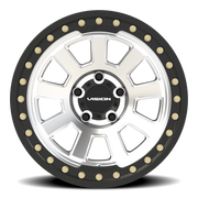Vision 350BL 17x9 -40 5x127mm 83mm Machined Silver Satin Black Ring