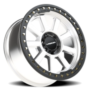 Vision 350BL 20x9 -14 6x139.7mm 110mm Machined Silver Satin Black Ring